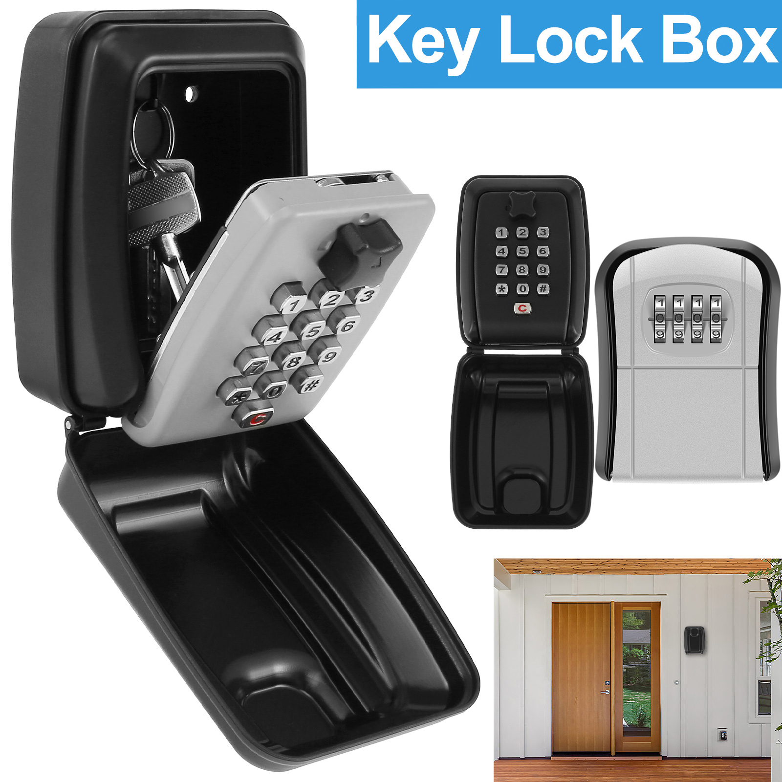 Home Security Group - Key Lock Box Wall-Mount Secret Code