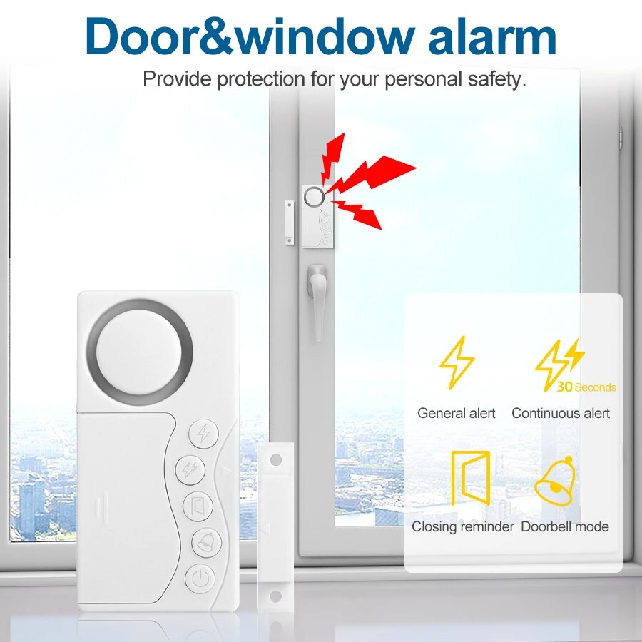 Home Security Equipment - Wireless Door And Window Alarm 108dB