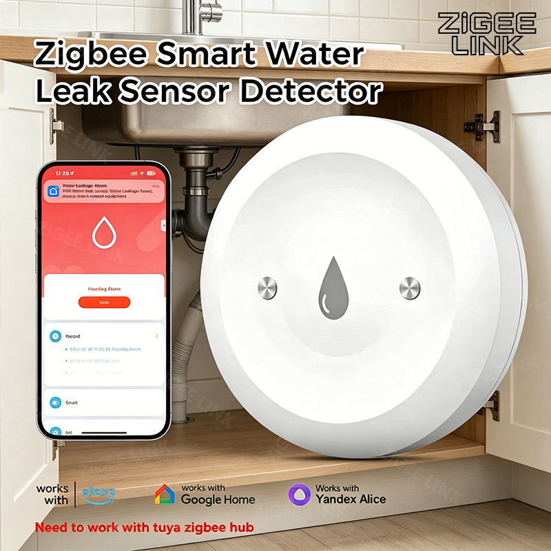 Home Security Alexa - Zigbee3.0 Smart Water Leak Sensor Smart
