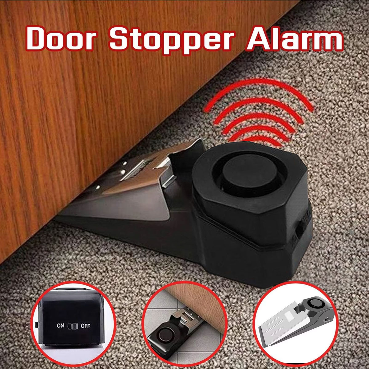 Home Security Equipment - Wireless Door Stop Alarm System 120dB