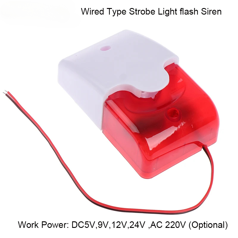Home Security Equipment - 120dB Strobe Siren Alarm | 5V-220V