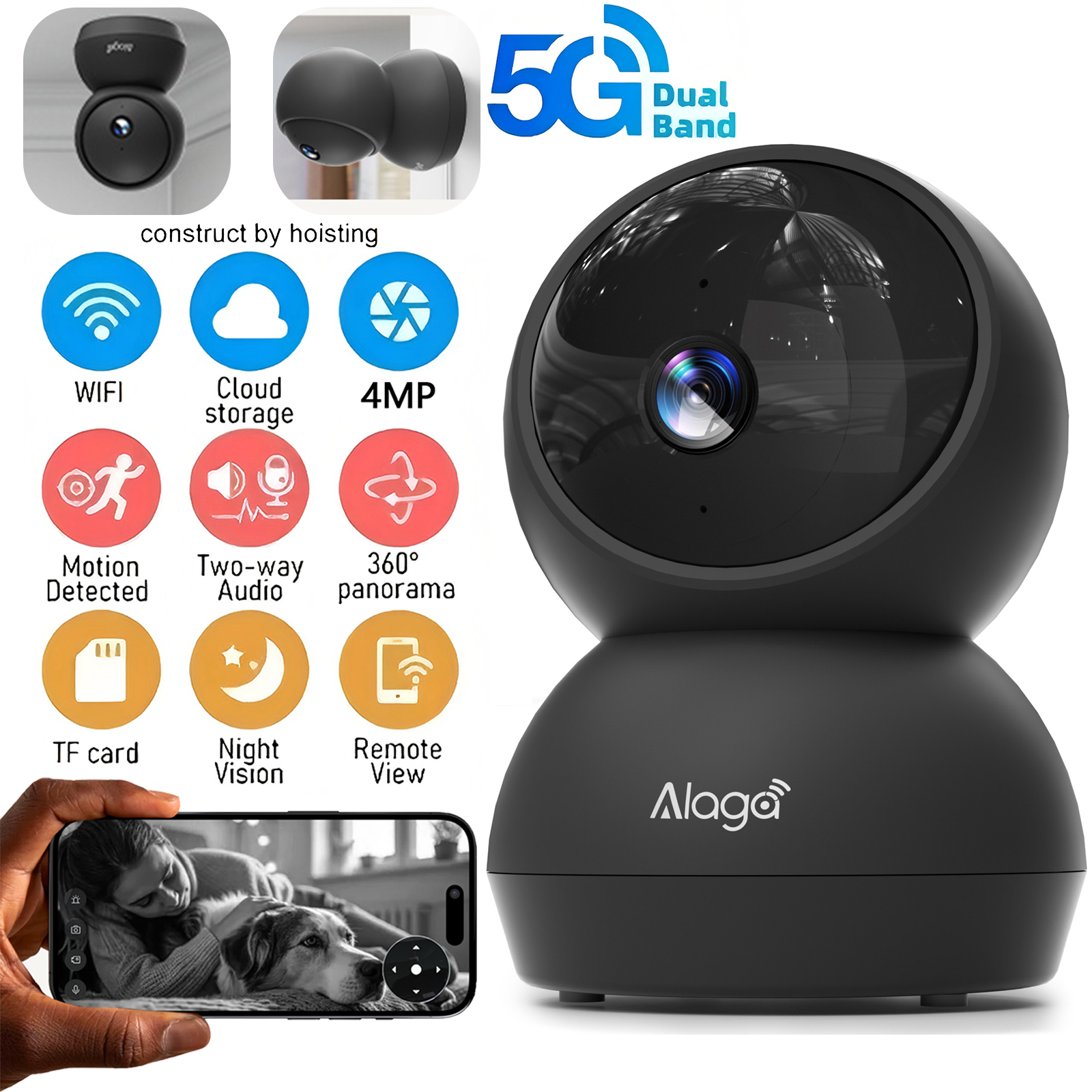 Home Security Google Camera - 2K 3MP HD Indoor Home Smart