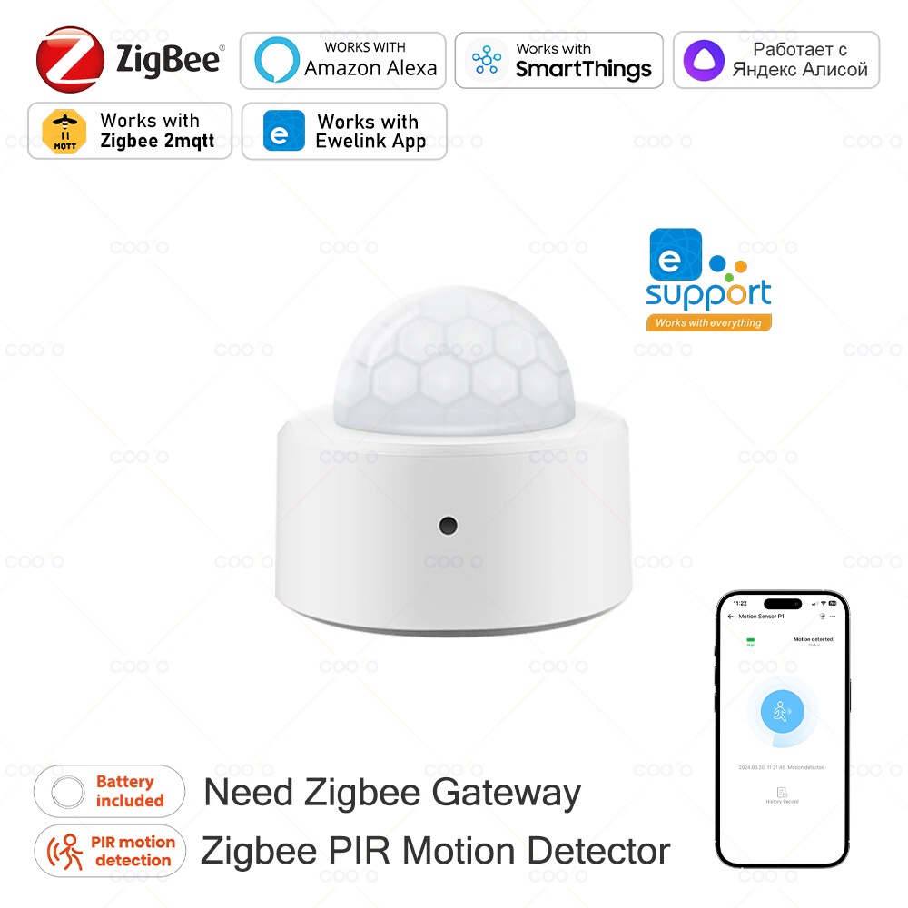 Home Security Alexa - Zigbee Mini PIR Motion Sensor Human