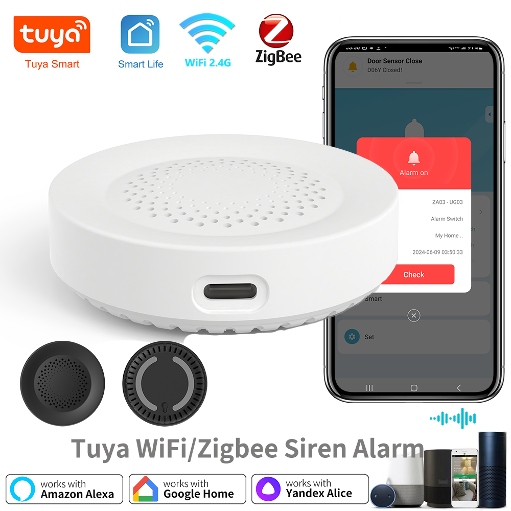 Home Security Alexa - Tuya Zigbee WiFi Siren Alarm For