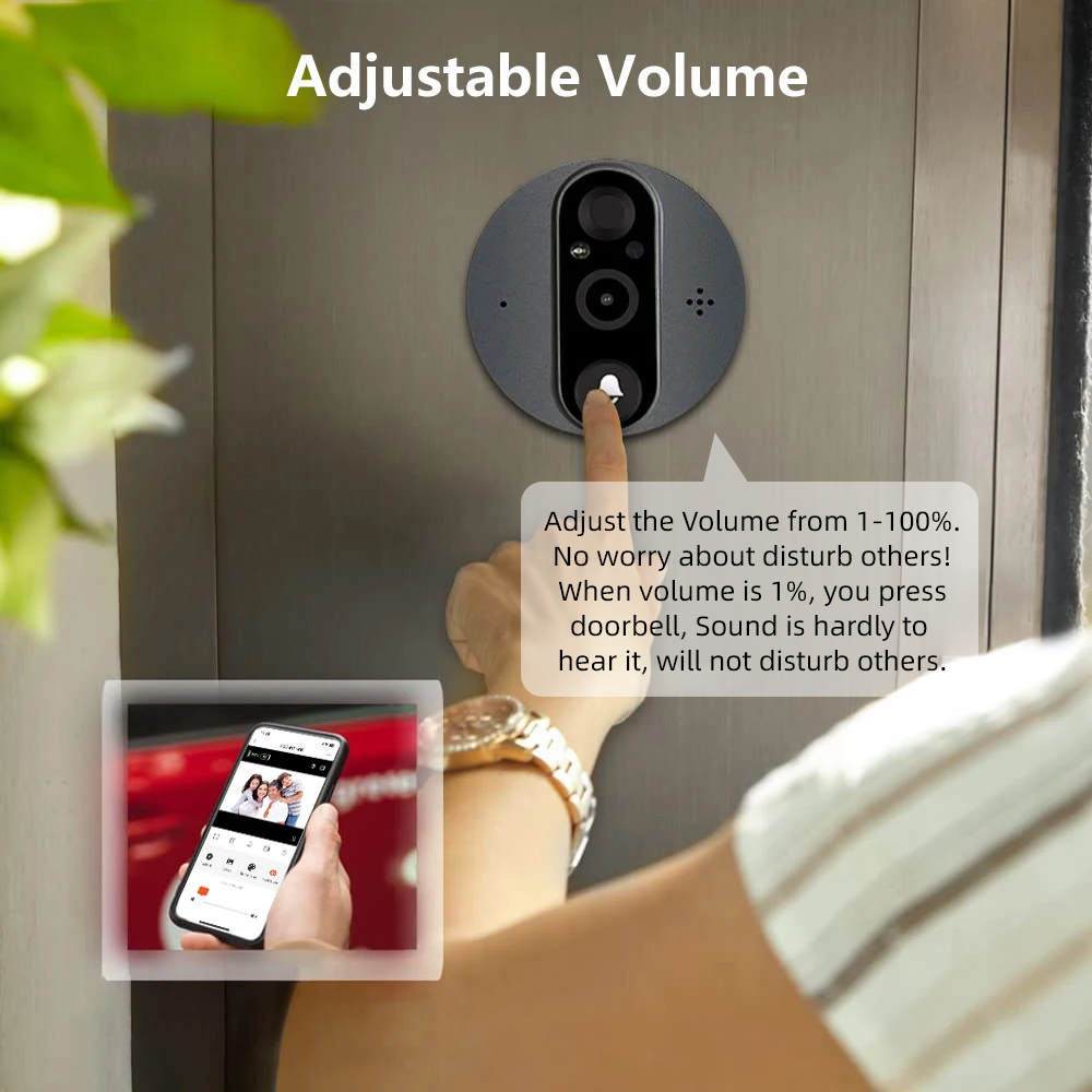 3MP WiFi Smart Tuya Peephole 5 - Home Security Premium review and price
