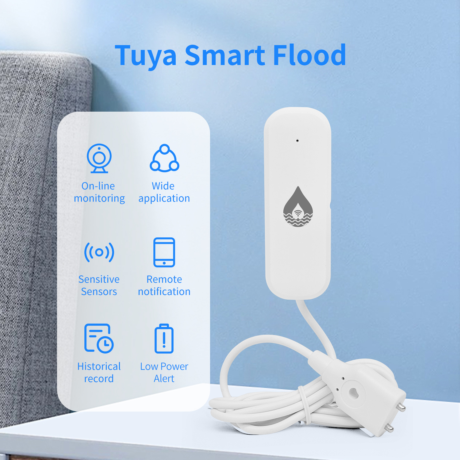 Tuya WiFi/Zigbee Water Leak Se - Home Security Alexa review and price