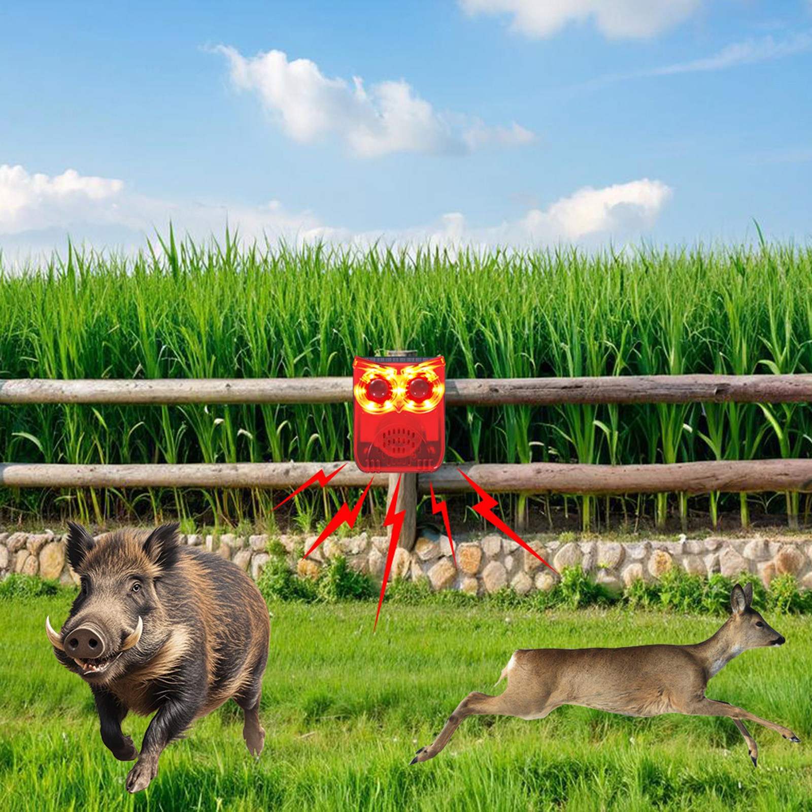 Solar Outdoor Motion Sensor Al - Barking Dog Alarm review and price