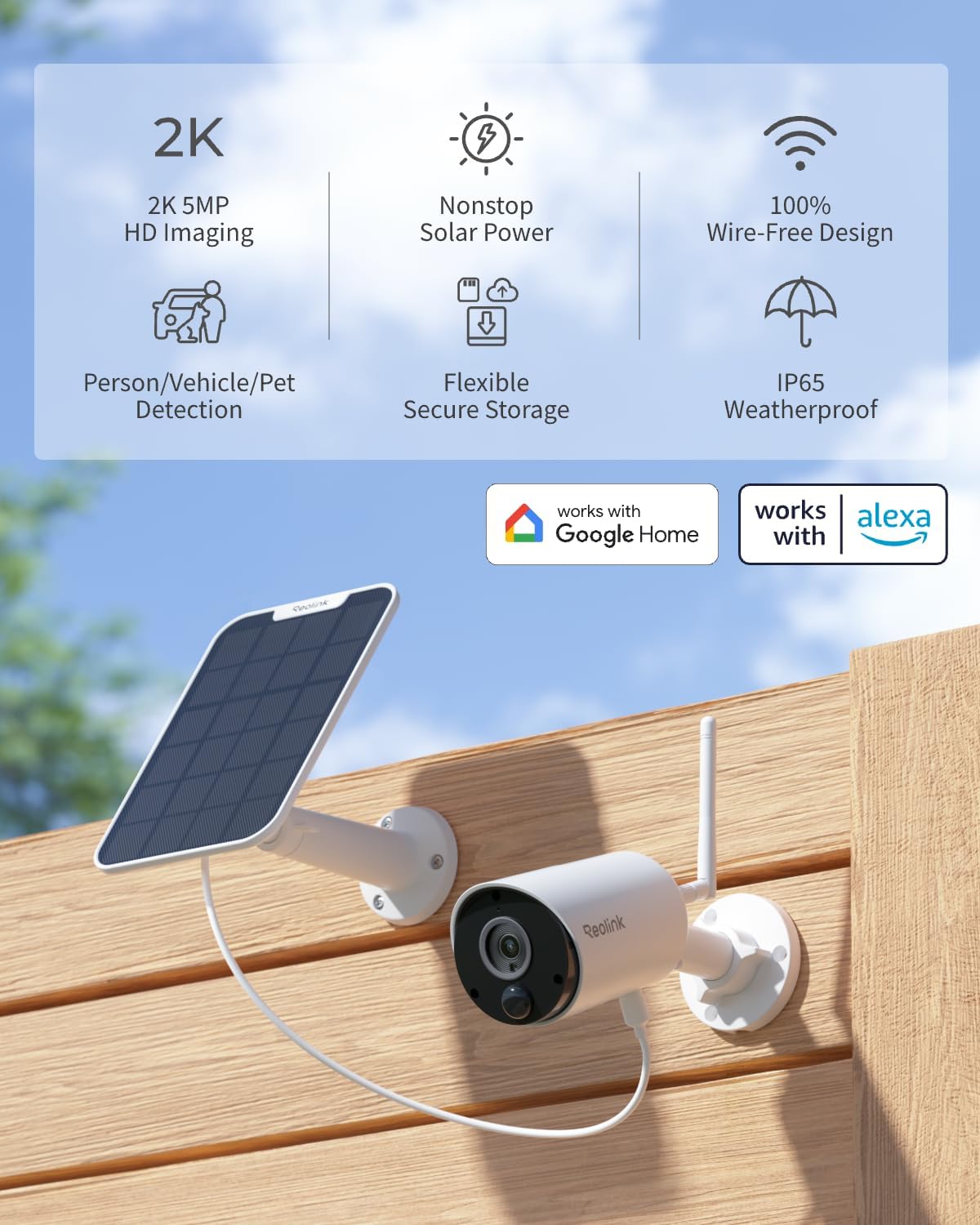 2K Solar Security Camera with  - Home Security No Subscription review and price