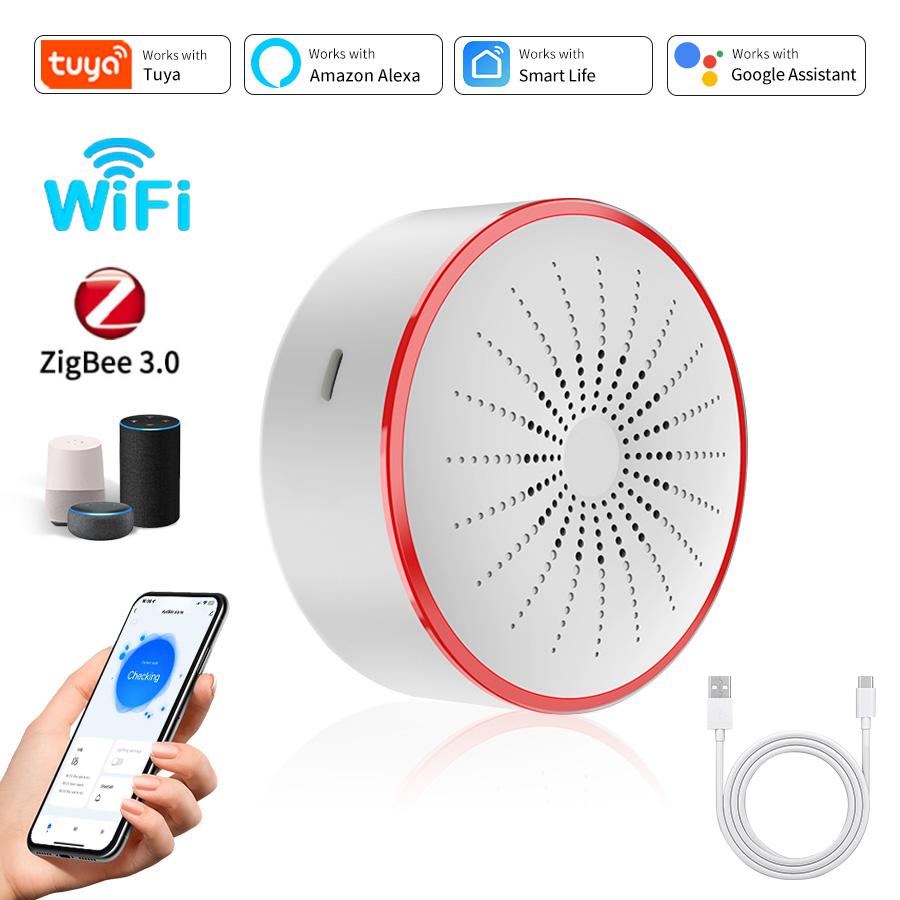 Tuya ZigBee Smart Siren 85DB W - Home Security Alexa review and price