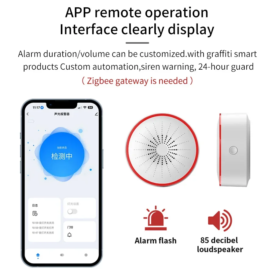 Tuya ZigBee Smart Siren 85DB W - Home Security Alexa review and price