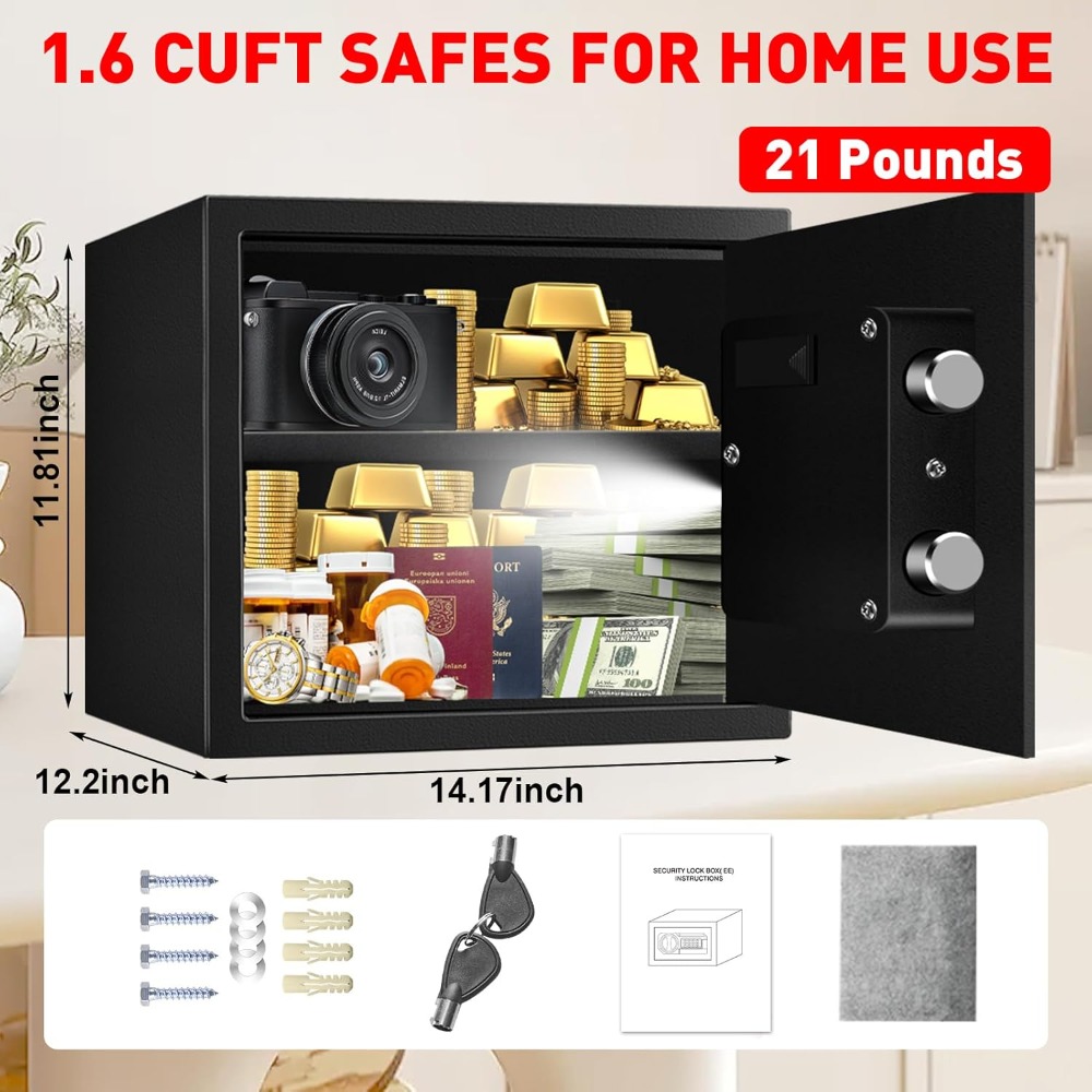 1.6 Cu Ft Fireproof Safe Box,  - Home Security Key Box review and price