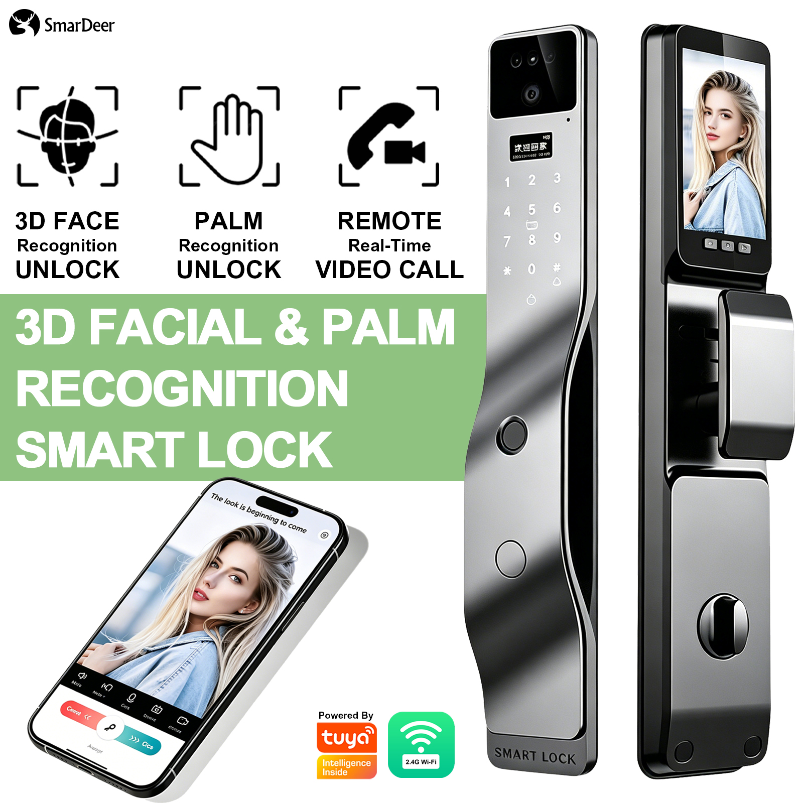 SmarDeer 3D Face Palm Vein Sma - Home Security No Subscription review and price
