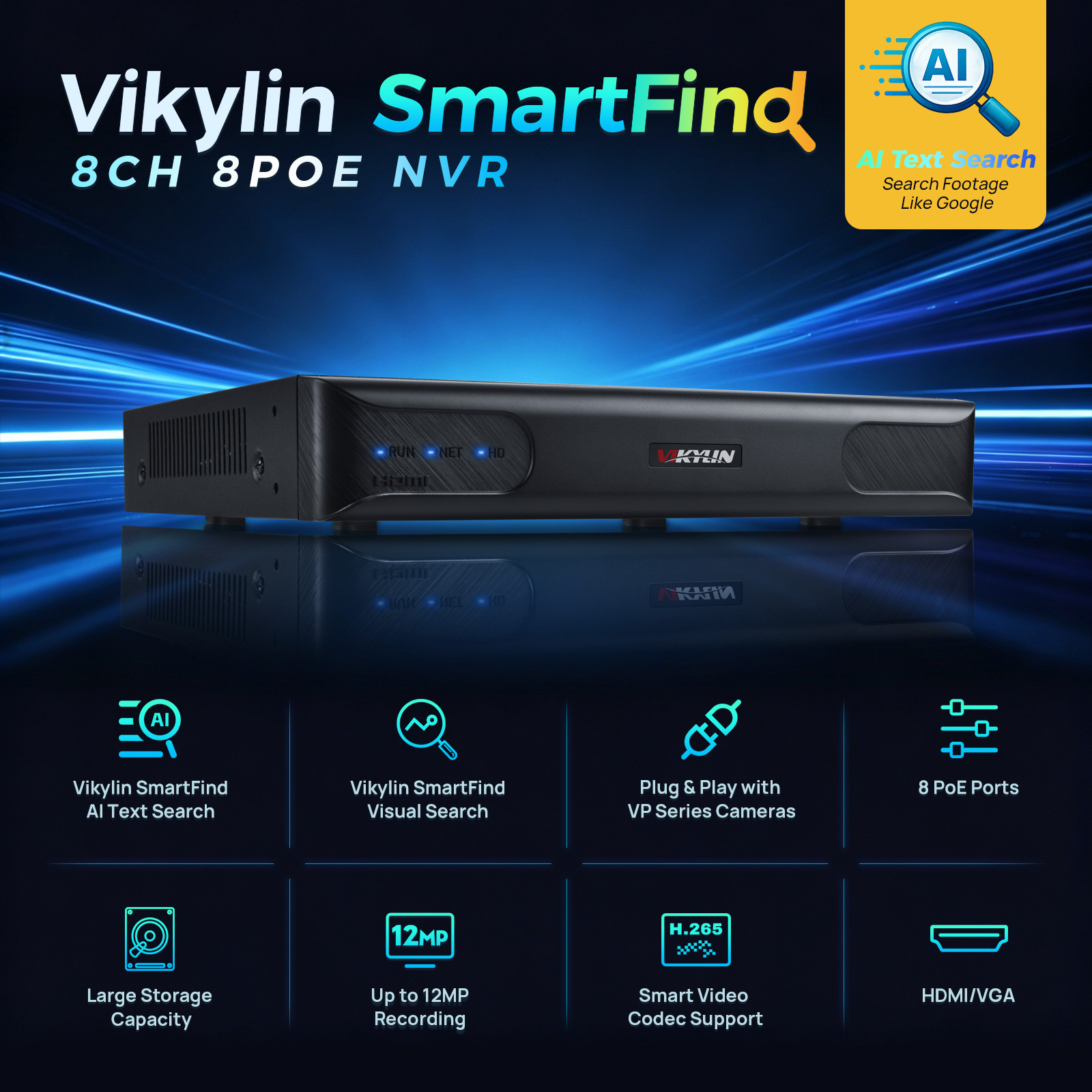 Vikylin 4K NVR UP to 12MP 8CH  - Home Security And Cctv review and price