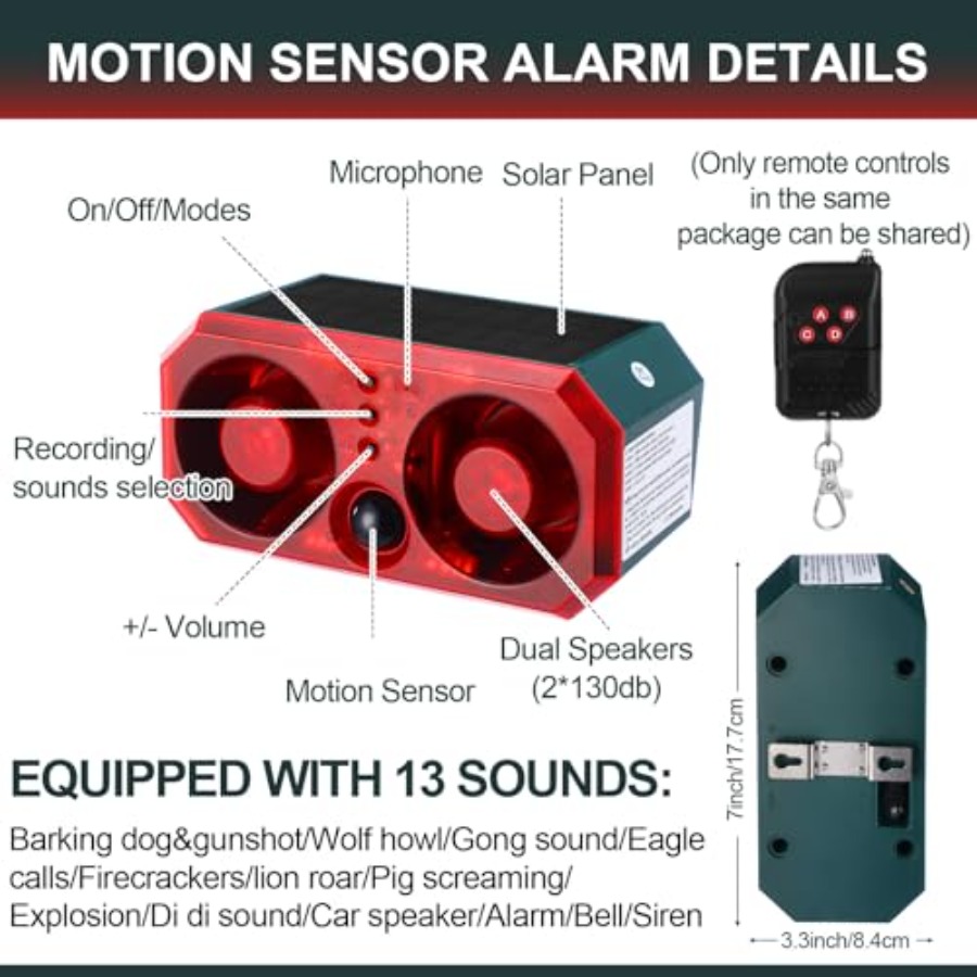 Pcs Solar Outdoor Motion Senso - Barking Dog Alarm review and price