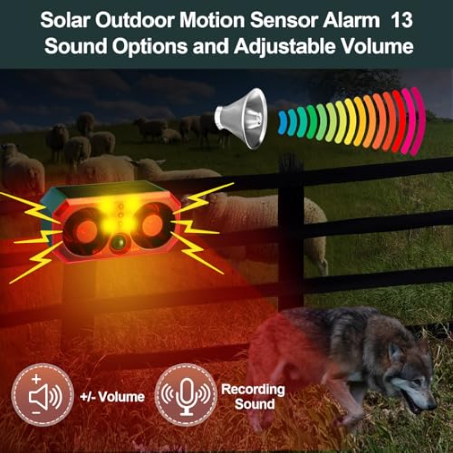 Pcs Solar Outdoor Motion Senso - Barking Dog Alarm review and price