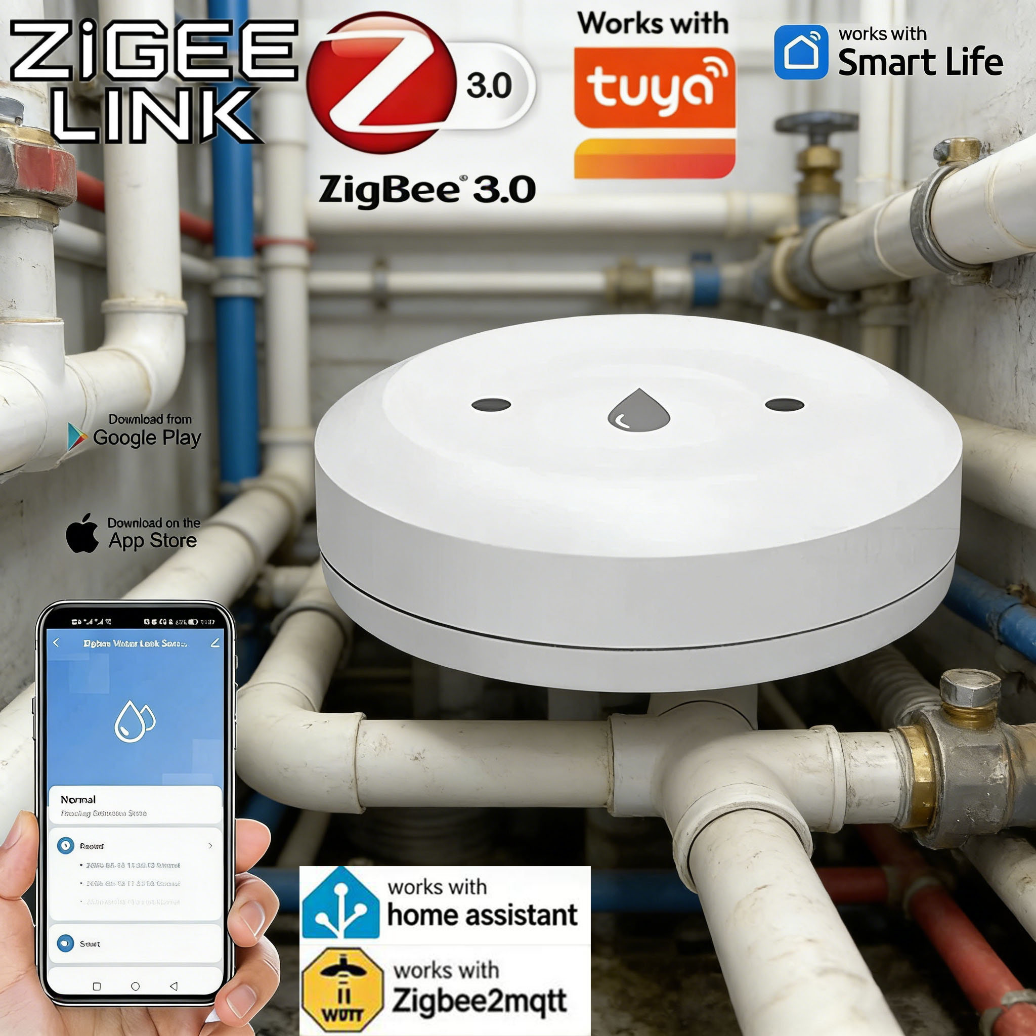 For Tuya Zigbee Smart Water Le - Home Security Alexa review and price