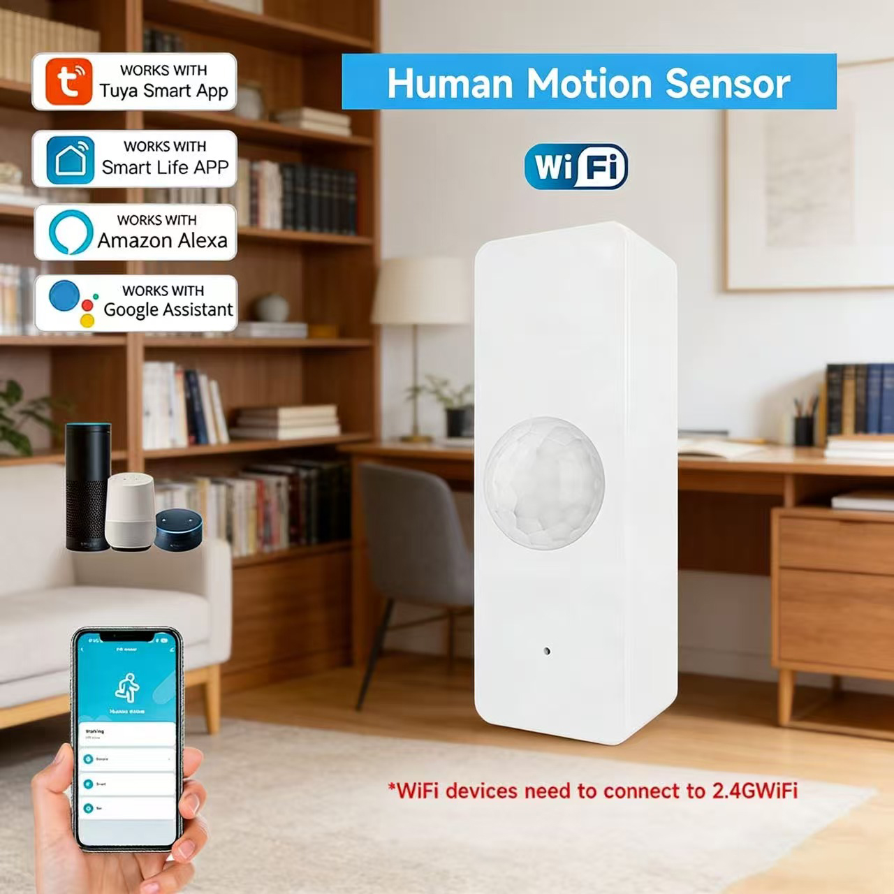 WiFi Smart PIR Motion Sensor T - Home Security Alexa review and price