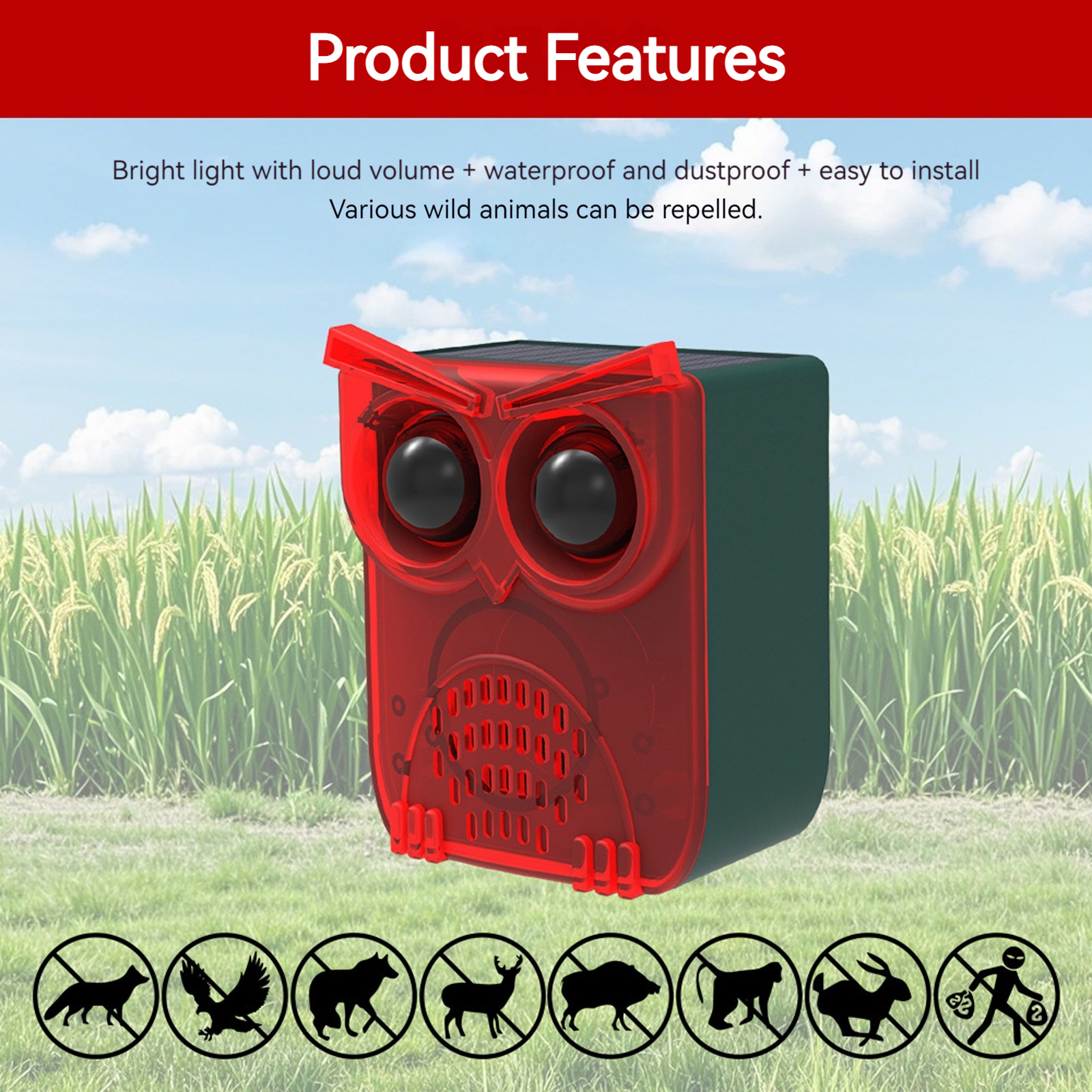 Solar Outdoor Motion Sensor Al - Barking Dog Alarm review and price