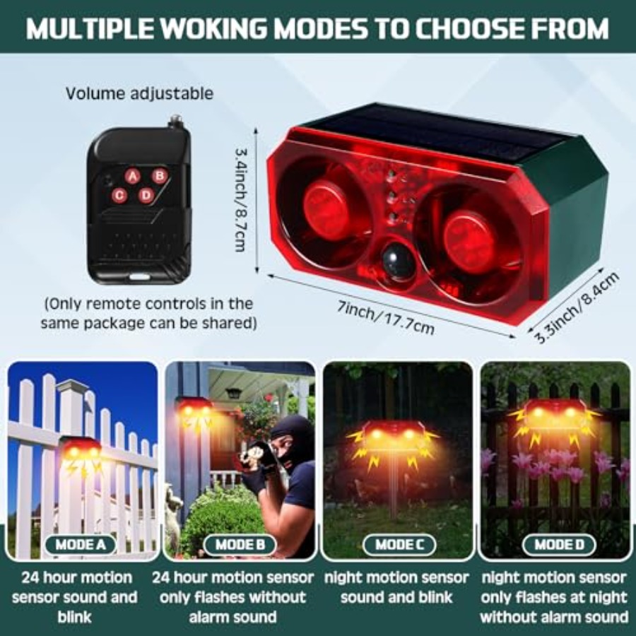 Pcs Solar Outdoor Motion Senso - Barking Dog Alarm review and price