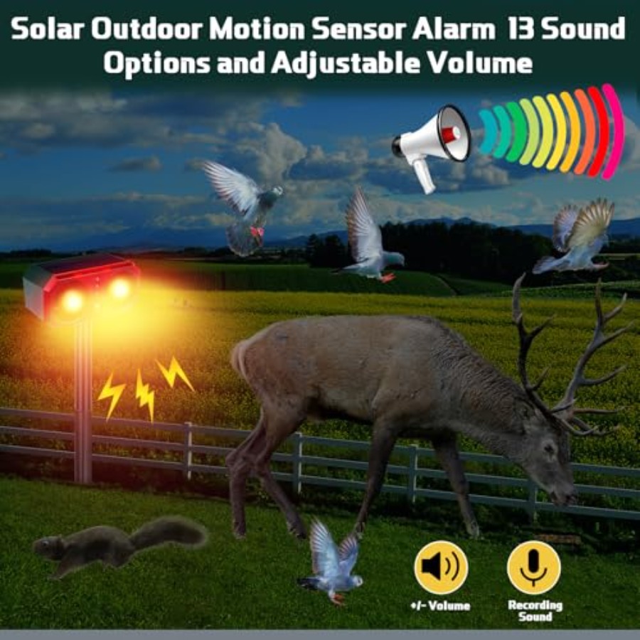 Pcs Solar Outdoor Motion Senso - Barking Dog Alarm review and price