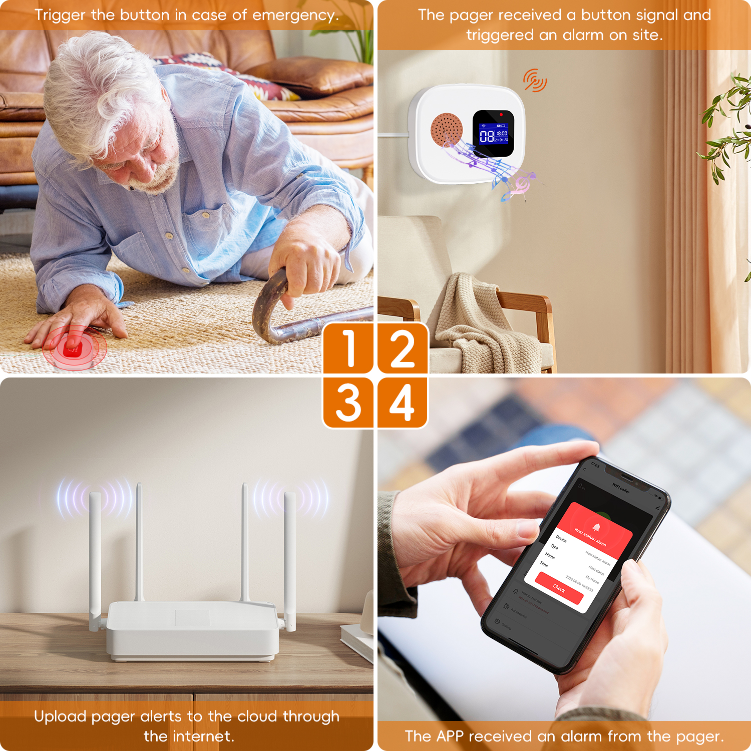 Emergency Call Button for Seni - Home Security Alexa review and price