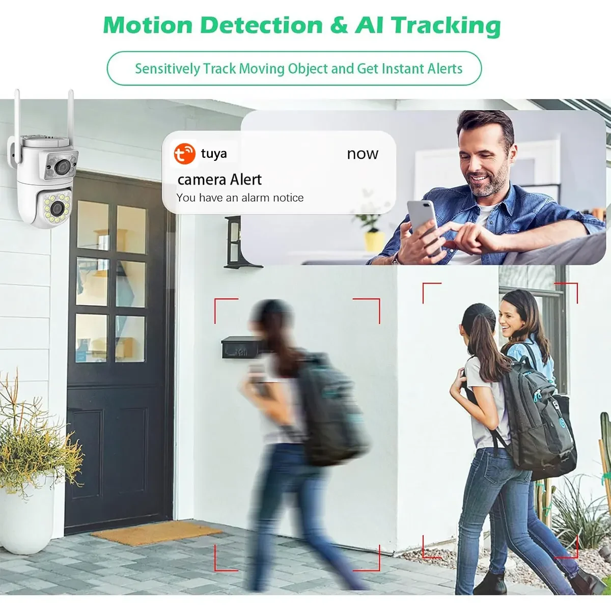 Dual-Lens Dual-Screen PTZ Secu - Home Security Google Camera review and price