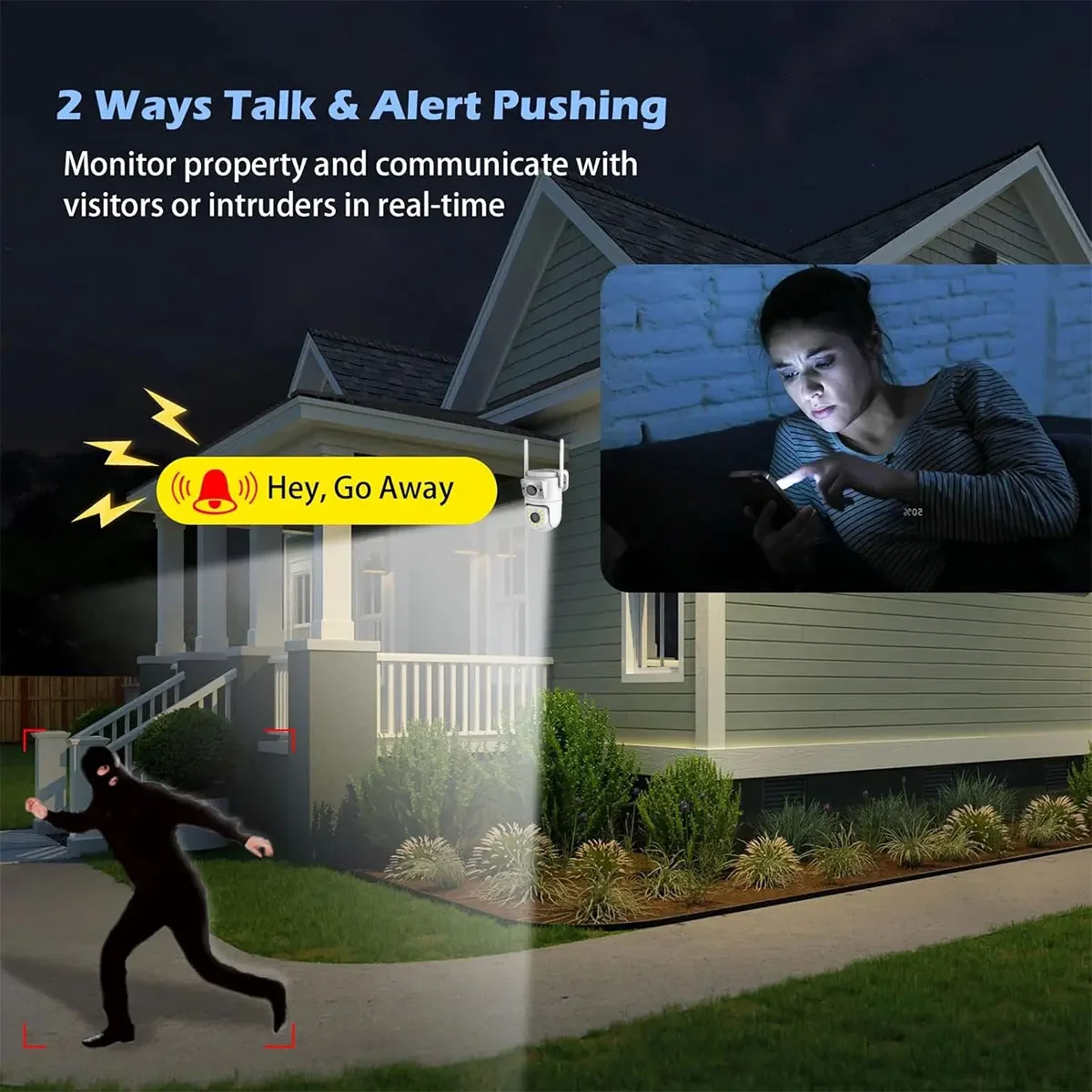 Dual-Lens Dual-Screen PTZ Secu - Home Security Google Camera review and price