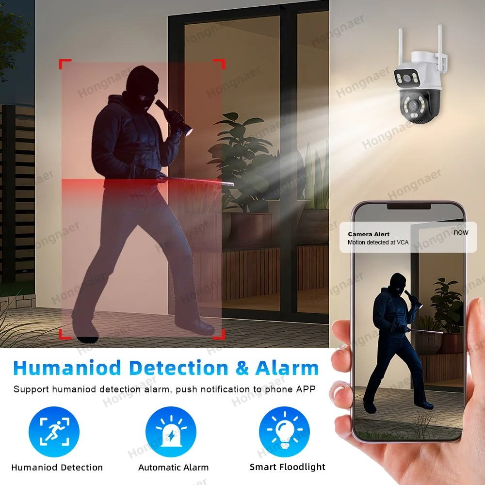 Hongnaer 6MP 4CH Dual Lens Hom - Home Security Wireless Camera review and price