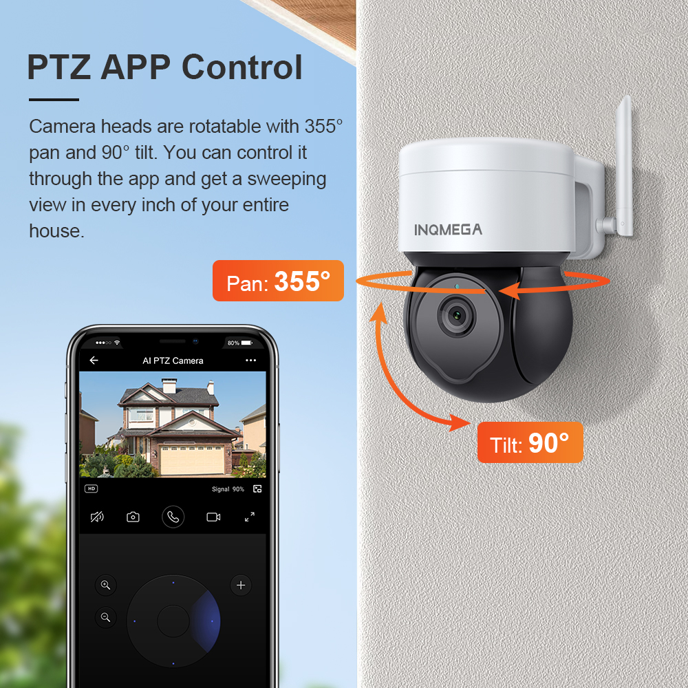 INQMEGA 5MP Tuya Outdoor PTZ C - Home Security Google Camera review and price
