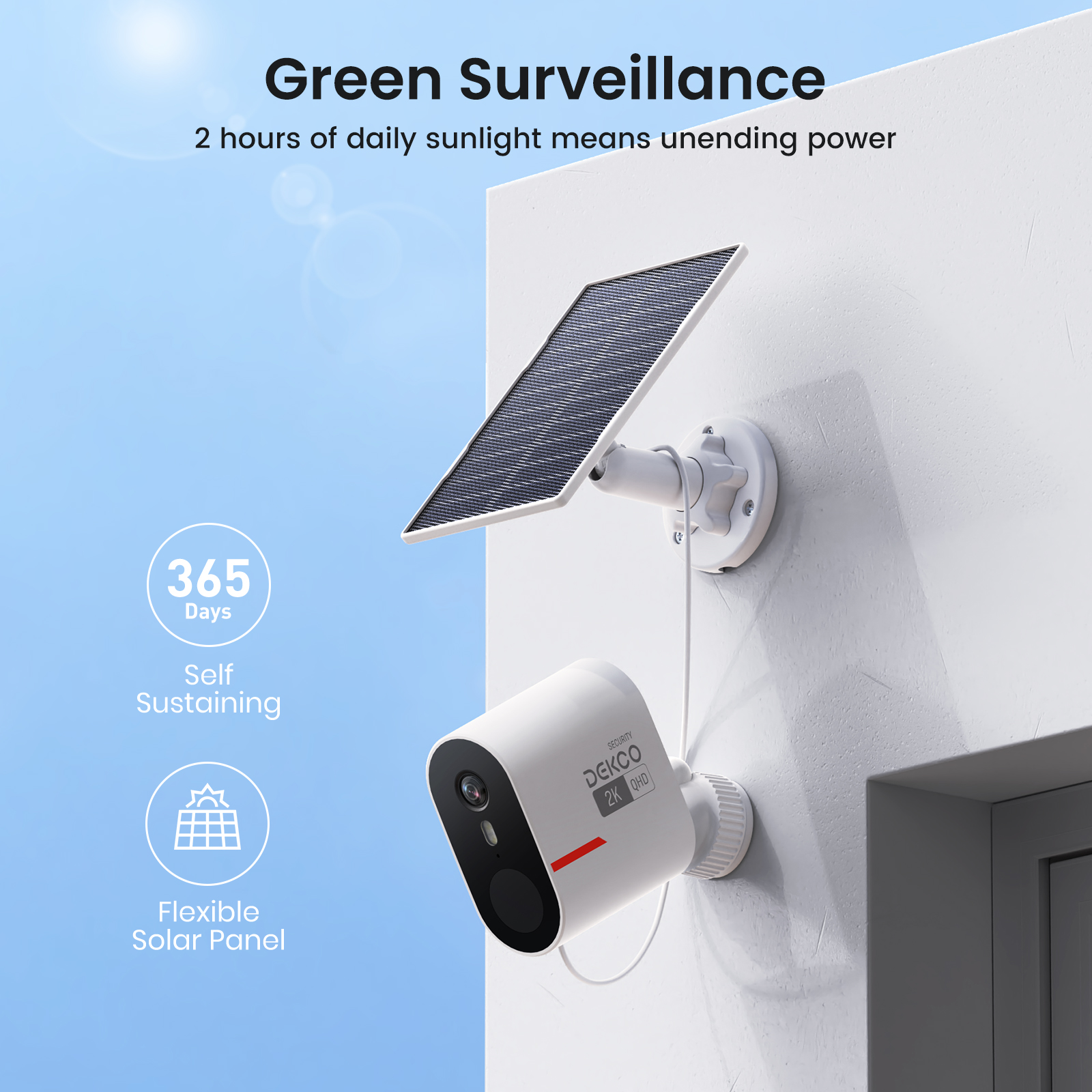 Dekco 3MP WiFi Solar Camera Sy - Home Security Google Camera review and price