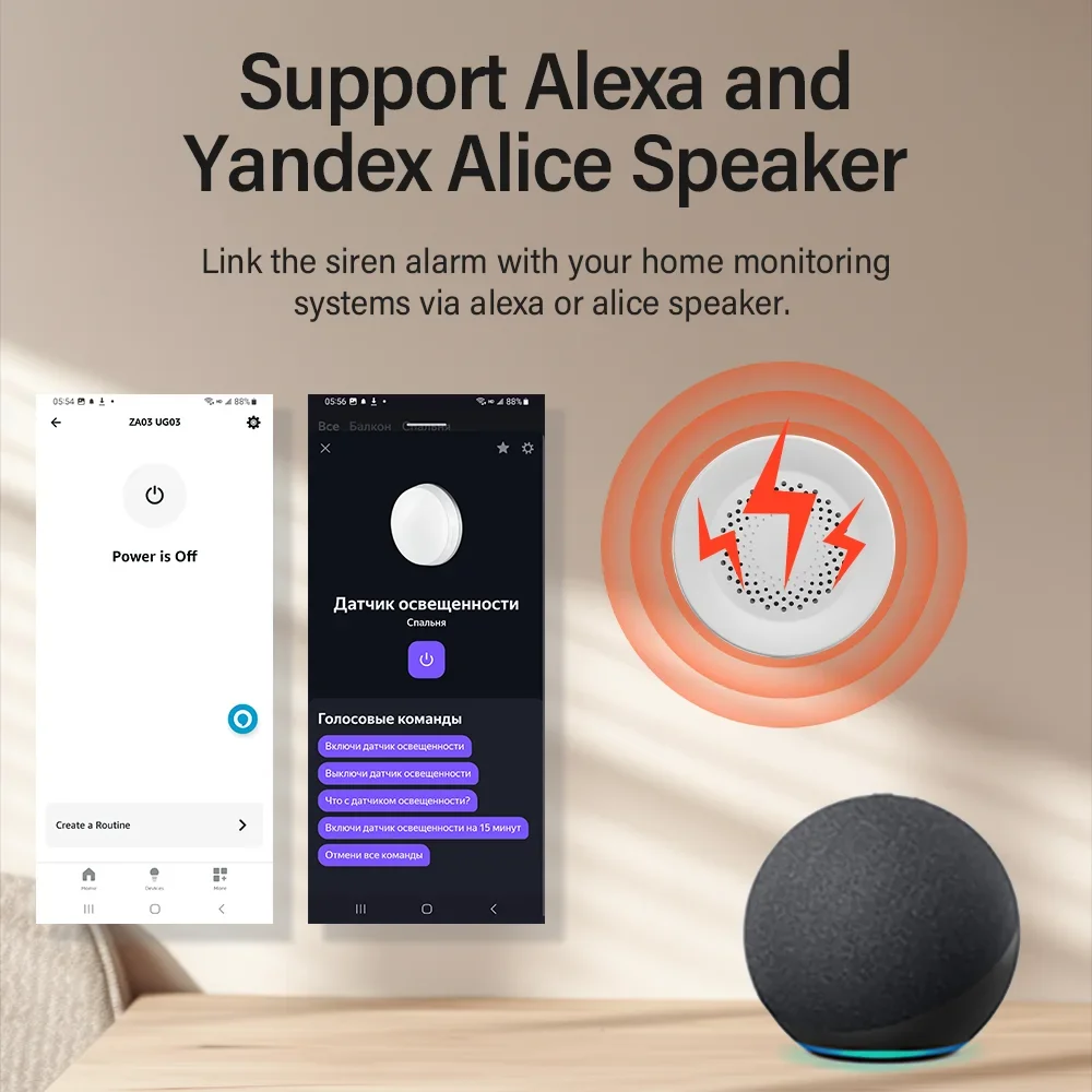Tuya Zigbee WiFi Siren Alarm F - Home Security Alexa review and price